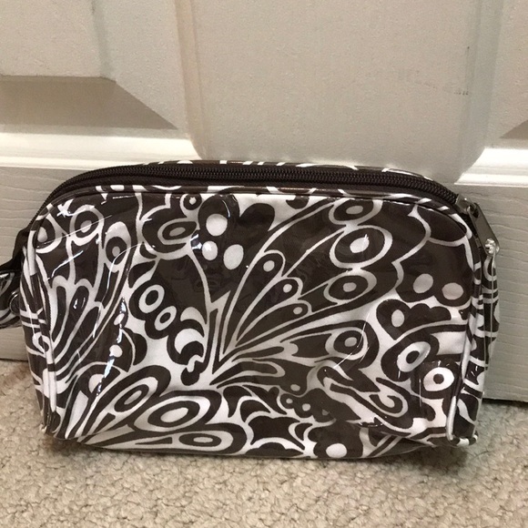 Brown & White zippered pouch! - Picture 1 of 3